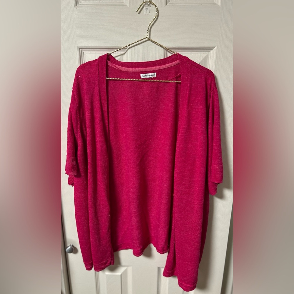 Croft & Barrow Women's Pink Button Up Cardigan